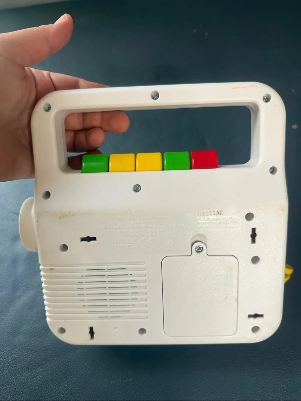 Fisher-Price White Kids Music Player with Red Panel and Red Microphone